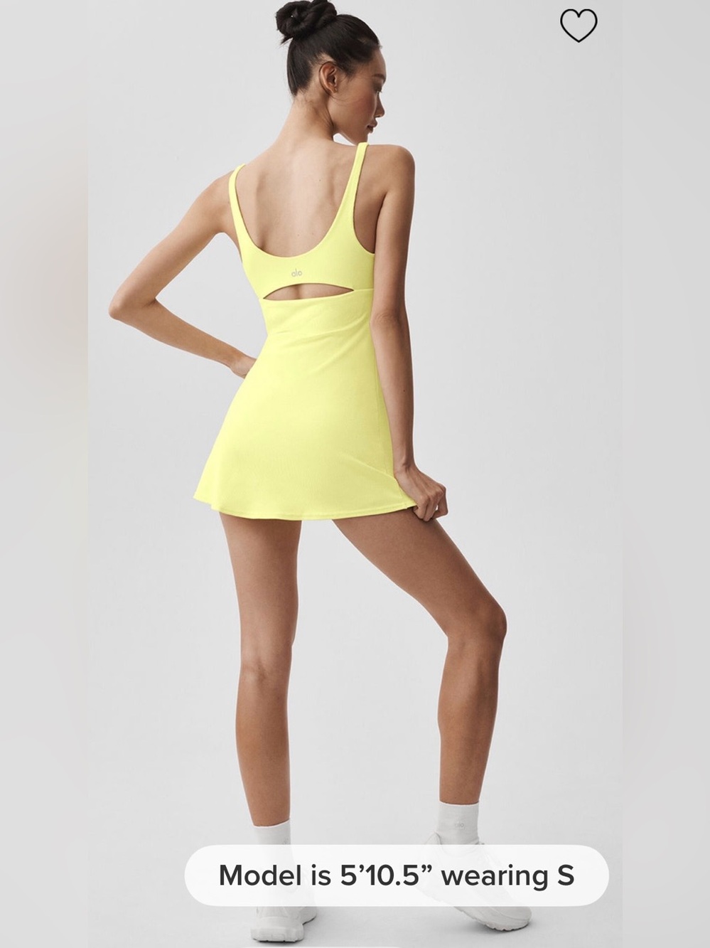 Alo Yoga NWT Slice Tennis in Sunshine Yellow Shorts Underneath Size XS - Picture 2 of 15